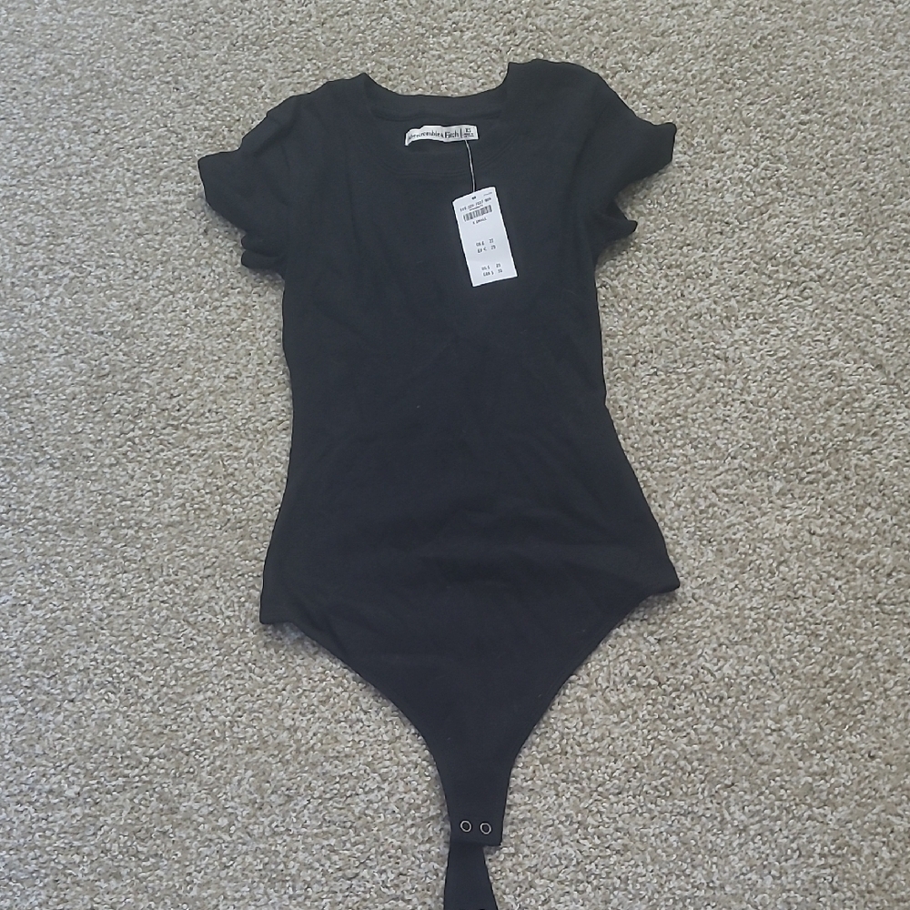 Abercrombie & Fitch Black Bodysuit Classic Crew Neck